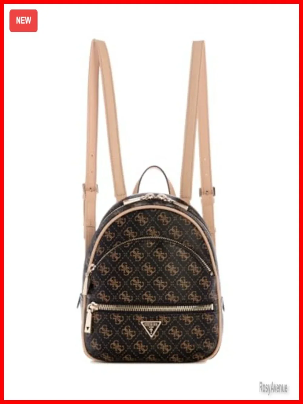 PU Leather Daypack Backpack with Adjustable Straps, 4 Pockets